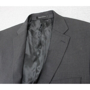 Calvin Klein Blazer Mens Size 46R Gray Stretch Single Breasted Notch Lapel